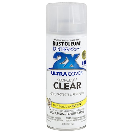 Rust-Oleum Spray Paint, Clear, Semi-Gloss, 12 oz 949859